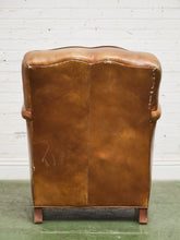 Load image into Gallery viewer, Saddle Leather Club Chair with Nailhead Trim
