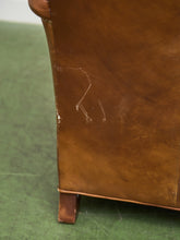 Load image into Gallery viewer, Saddle Leather Club Chair with Nailhead Trim
