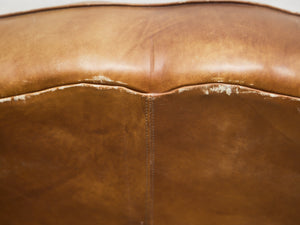 Saddle Leather Club Chair with Nailhead Trim
