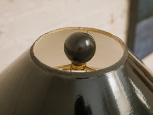 Sculptural Deco Revival Ceramic Lamp  Stone-Look Base