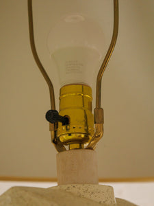 Sculptural Deco Revival Ceramic Lamp  Stone-Look Base