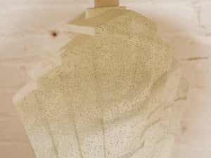 Sculptural Deco Revival Ceramic Lamp  Stone-Look Base