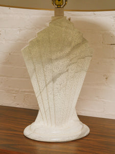 Sculptural Deco Revival Ceramic Lamp  Stone-Look Base