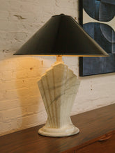 Load image into Gallery viewer, Sculptural Deco Revival Ceramic Lamp  Stone-Look Base
