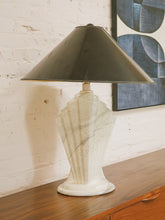 Load image into Gallery viewer, Sculptural Deco Revival Ceramic Lamp  Stone-Look Base

