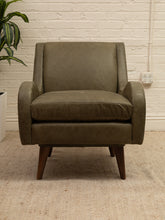 Load image into Gallery viewer, Wellington Leather Armchair in Olive
