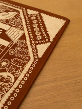 Load image into Gallery viewer, Vintage Mali tribal art textile Art In Maroon and Cream
