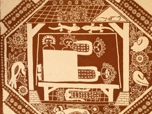 Load image into Gallery viewer, Vintage Mali tribal art textile Art In Maroon and Cream
