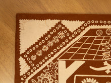 Load image into Gallery viewer, Vintage Mali tribal art textile Art In Maroon and Cream
