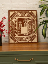 Load image into Gallery viewer, Vintage Mali tribal art textile Art In Maroon and Cream

