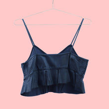 Load image into Gallery viewer, Zara Black Leather Crop Summer Top @vseasons
