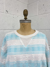 Load image into Gallery viewer, Vintage Crinkle Teal and White Sports Shirt
