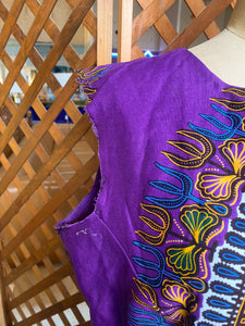 Purple Dashiki Dress with Raw Cut Sleeves (14)
