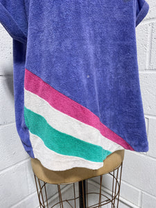 Vintage Periwinkle Terry Cloth Blouse -As Found