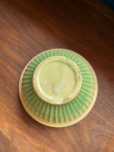 1920’s Green and Cream Stoneware Serving Bowl -Made in the USA