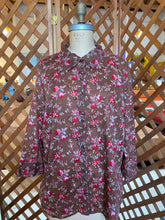 Load image into Gallery viewer, Sheer Brown Floral Blouse
