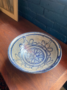 Vintage Large Stoneware Bowl -Signed