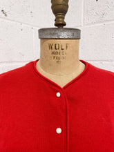 Load image into Gallery viewer, Red Cardigan with Pearl Buttons   - As Found
