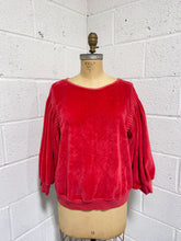 Load image into Gallery viewer, Vintage Red Velveteen Pullover
