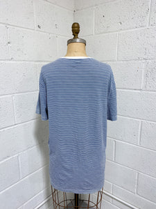 Blue and White Striped T-Shirt (M)