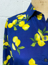 Load image into Gallery viewer, Banana Republic Navy Blue Lemon Blouse (XS)
