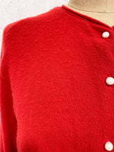Load image into Gallery viewer, Red Cardigan with Pearl Buttons   - As Found

