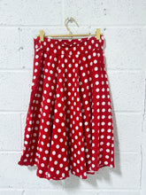 Load image into Gallery viewer, Red and White Polka Dot Midi Skirt (L)
