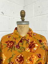 Load image into Gallery viewer, Rust Colored Corduroy Button Up with Floral Motif (20W)
