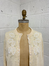 Load image into Gallery viewer, Vintage Cream Beaded Cardigan
