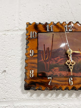 Load image into Gallery viewer, Vintage Wood Wall Clock with Desert Motif
