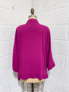 Vintage Fuchsia Blouse with Flower (22)
