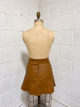 Load image into Gallery viewer, Caramel Faux Leather Mini Skirt
