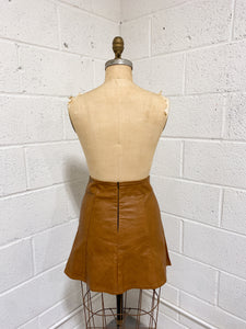 Caramel Faux Leather Mini Skirt