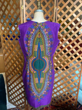 Load image into Gallery viewer, Purple Dashiki Dress with Raw Cut Sleeves (14)
