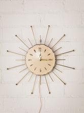 Load image into Gallery viewer, Cream Vintage Sunburst Clock
