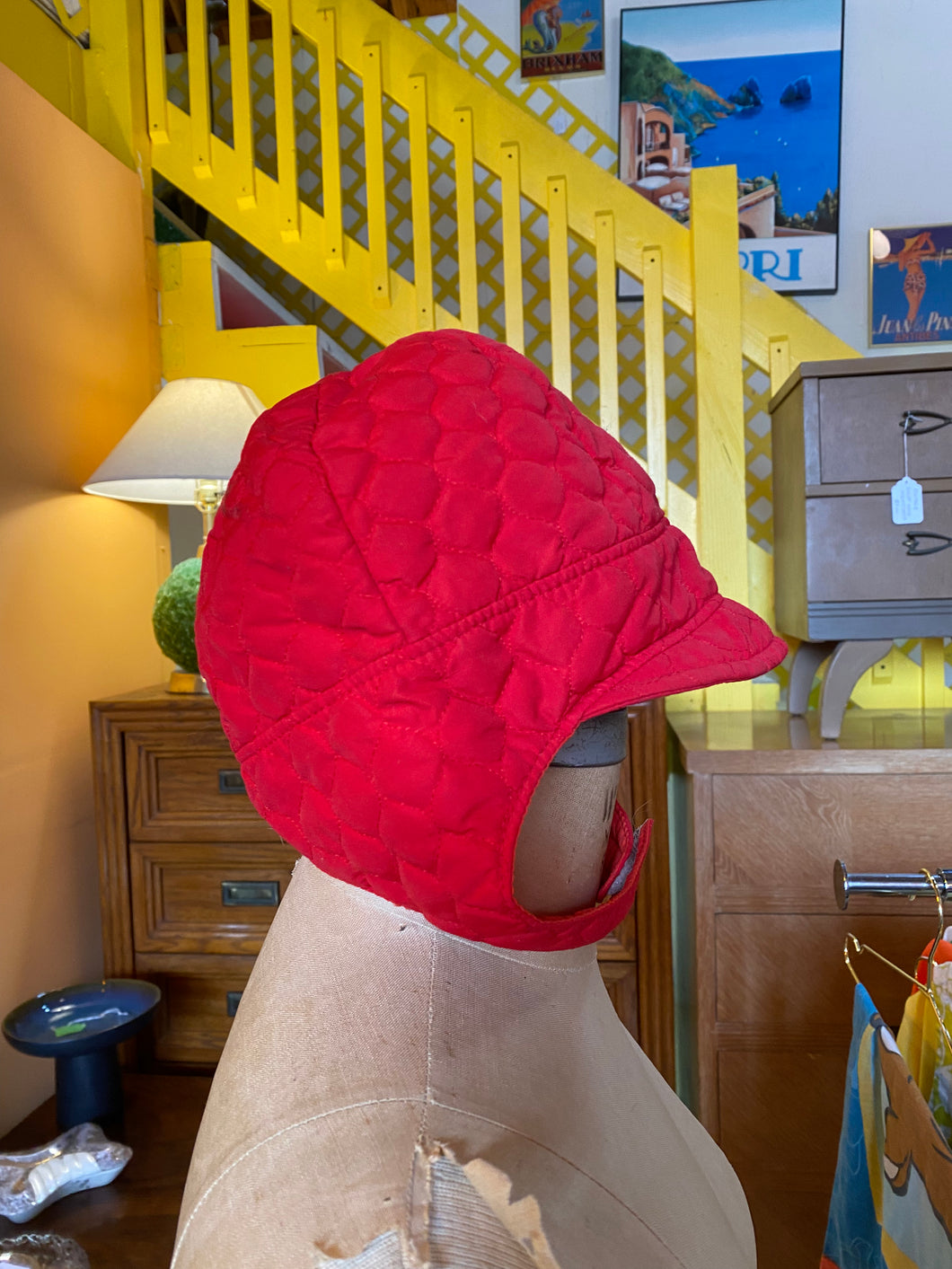 Small Red Quilted Hat