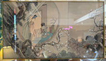 Load image into Gallery viewer, Chinoiserie Accent Mirror w Watercolor Motif

