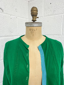 Vintage Bright Green Cardigan - As Found