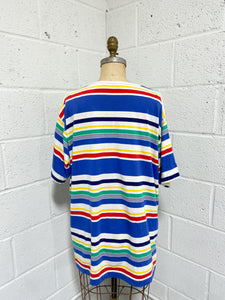 Vintage Long Bright Striped T-Shirt - As Found (18/20)
