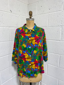 Colorful Rayon Blouse- As Found