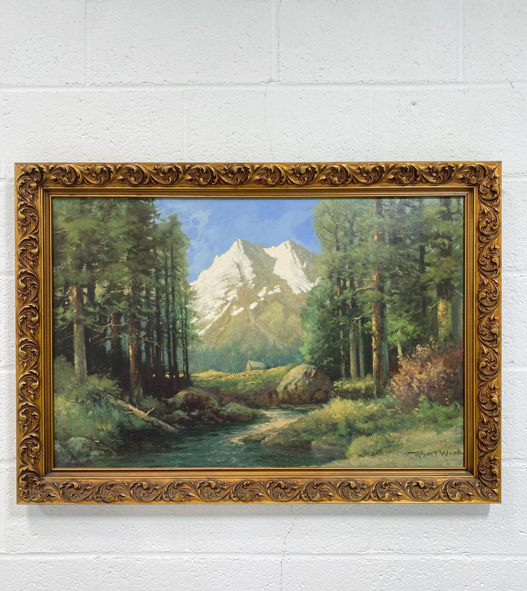 Vintage Robert Wood Landscape Print- Framed