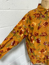 Load image into Gallery viewer, Rust Colored Corduroy Button Up with Floral Motif (20W)
