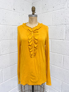 Long Sleeve Mustard Colored Blouse (L)