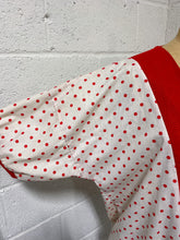 Load image into Gallery viewer, Vintage White with Red Polka Dot Blouse - As Found(20W)
