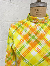 Load image into Gallery viewer, Vintage Yellow Plaid Blouse
