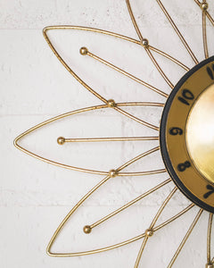 Gold Vintage Sunburst Clock