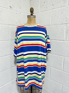 Vintage Long Bright Striped T-Shirt - As Found (18/20)