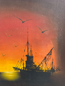 Oil Painting of Ships
