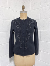 Load image into Gallery viewer, Vintage Black Beaded Cardigan
