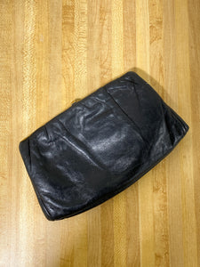 Vintage Black Leather Clutch